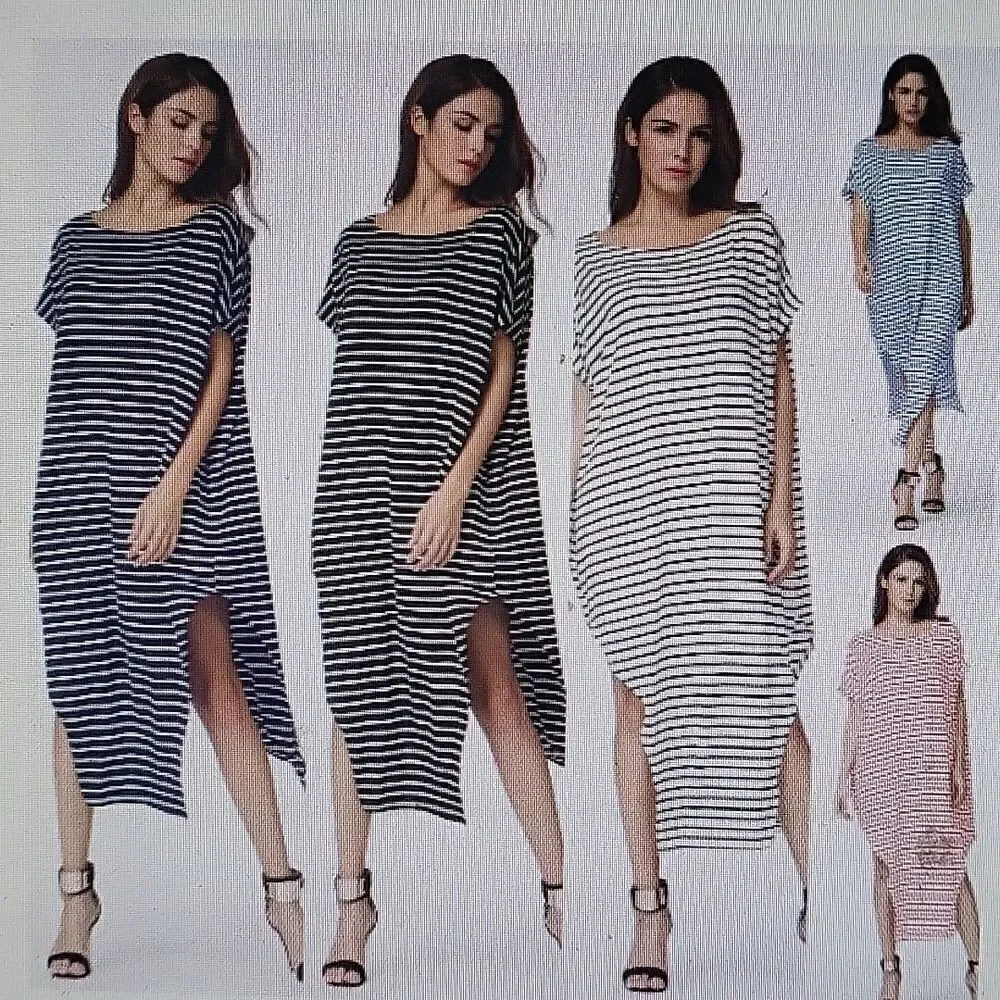 Stripped bat-wing dress